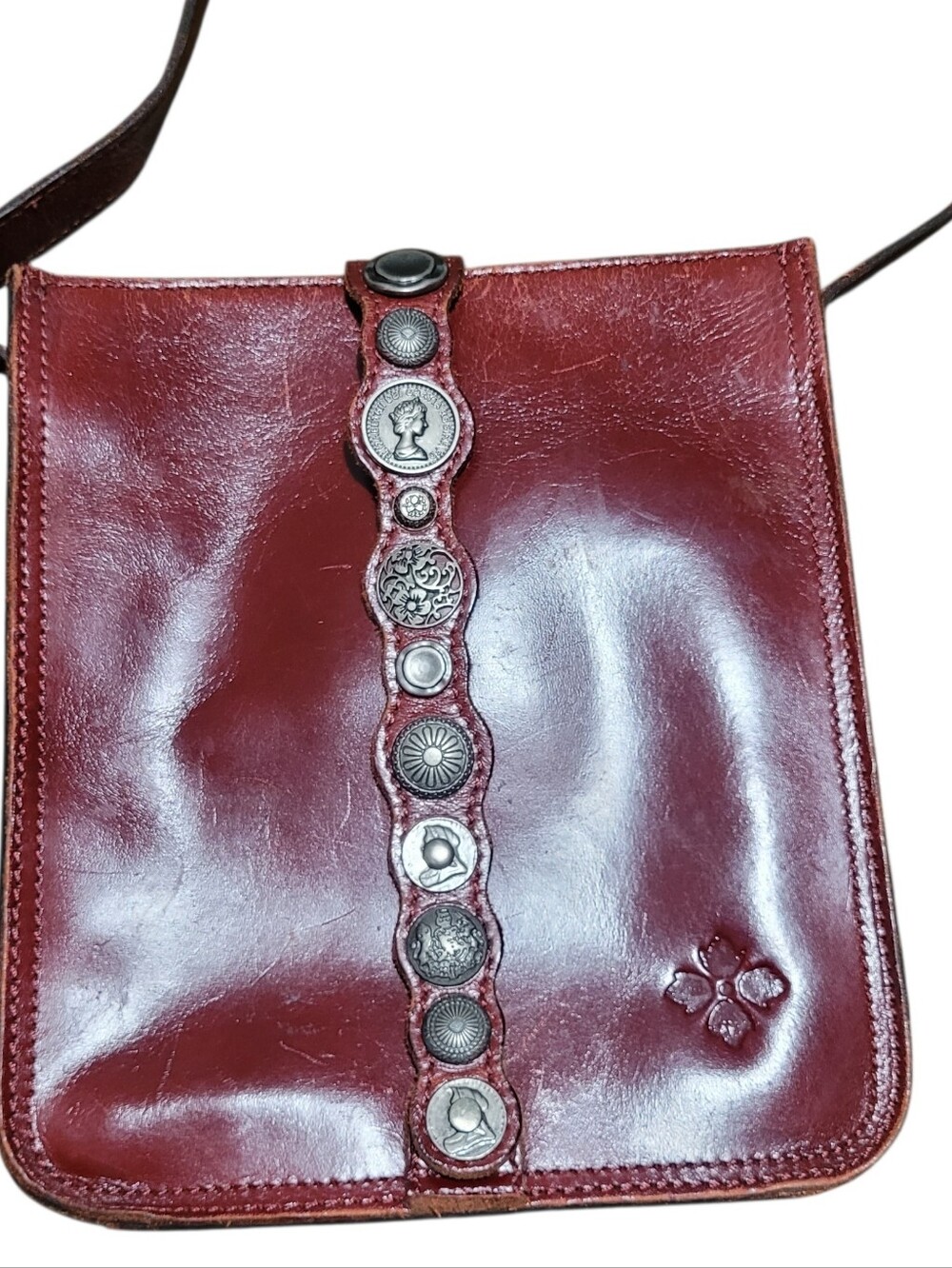 Patricia Nash Venezia Pouch Renaissance Coin Leather Crossbody - Picture 2 of 8
